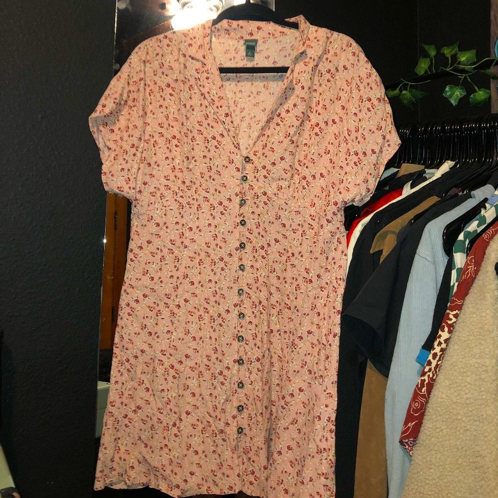 Pink Floral Midi Dress - Wild Fable - Women's Size M